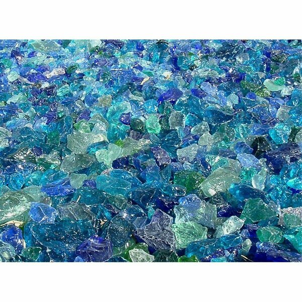 American Specialty Glass Recycled Chunky Glass, River Mix - Medium - 0.5-1 in. - 25 lbs LRIVERZM-25